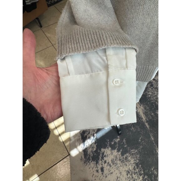 Brochu Walker Stein V Neck Layered Pullover Wool Cashmere Sweater Women M Luxury - Picture 10 of 10